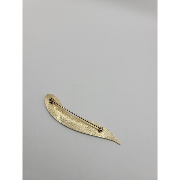 Vintage Brooch Pin Gold Tone Two Tone Textured Abstract Designer Jewelry - Picture 13 of 14